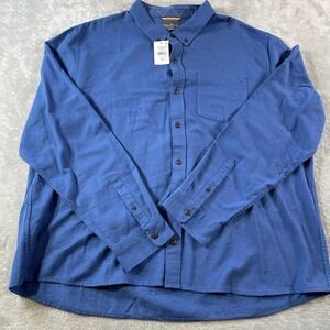 LL Bean Signature Shirt Mens XXL Blue Donegal Woven LS Outdoor Camping Preppy
